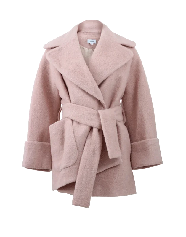 Women’s wrap-around jackets for chic look -Manteau Cort Coat