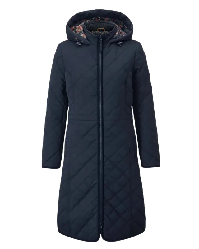 Women’s plaid jackets for classic pattern -Alan Paine Ladies Surrey Quilted Long Coat