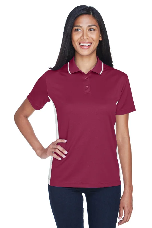 Women’s button-down shirts for polished look -UltraClub Womens Cool & Dry Moisture Wicking Short Sleeve Polo Shirt - Maroon/White