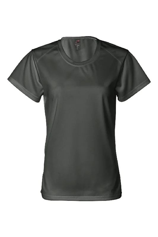 Women’s velvet tops for luxurious feel -Badger Womens B-Core Moisture Wicking Short Sleeve Crewneck T-Shirt - Graphite Grey - Closeout