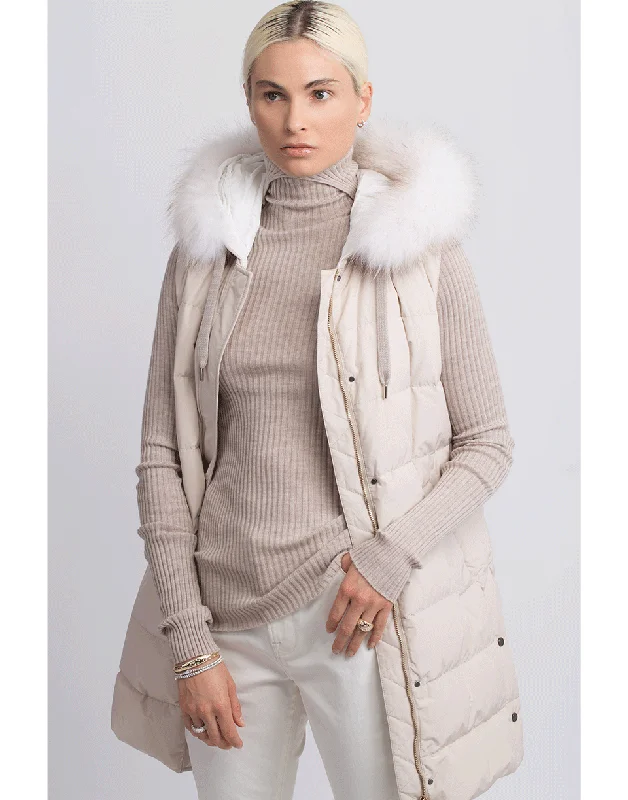 Women’s blazer jackets for professional look -Cashmere and Puffer Vest Double Coat