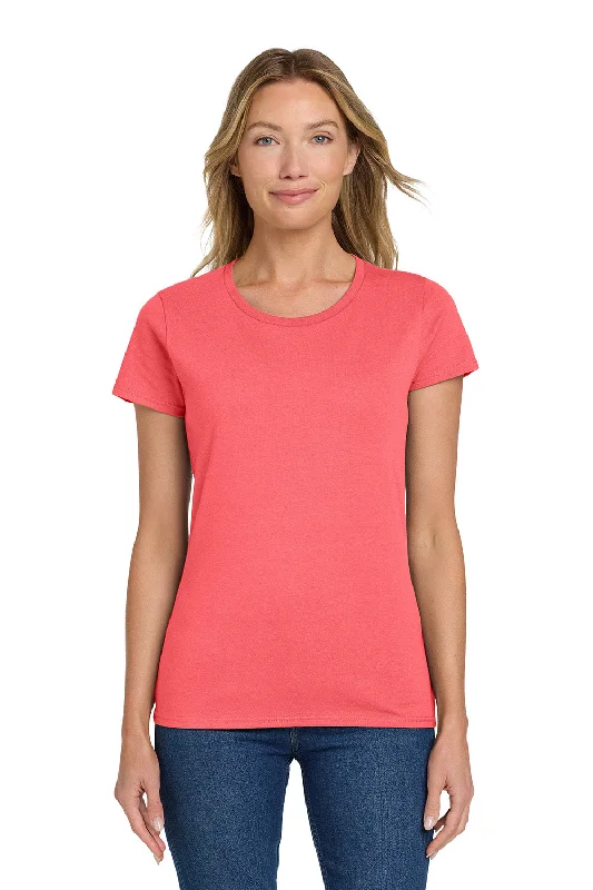 Women’s tulle tops for whimsical flair -Gildan Womens Short Sleeve Crewneck T-Shirt - Coral Silk