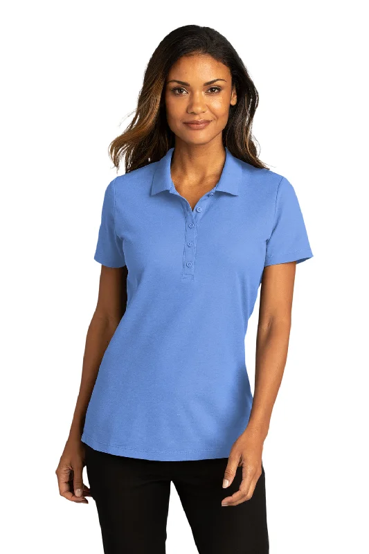 Women’s one-shoulder tops for trendy look -Port Authority Womens React SuperPro Snag Resistant Short Sleeve Polo Shirt - Ultramarine Blue