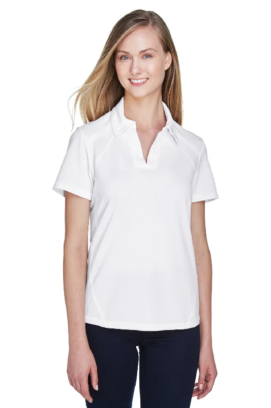 Women’s high-neck tops for sophisticated style -North End Womens Sport Red Performance Moisture Wicking Short Sleeve Polo Shirt - White - Closeout