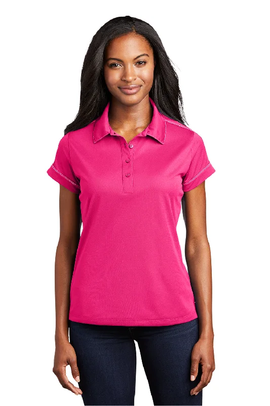 Women’s tank tops for workout wear -Sport-Tek Womens Sport-Wick Moisture Wicking Short Sleeve Polo Shirt - Raspberry Pink