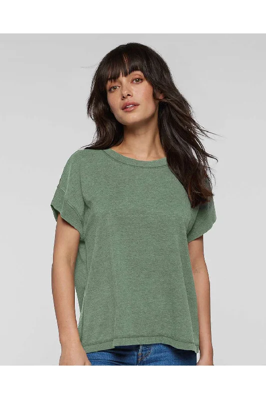 Women’s jersey tops for casual comfort -LAT Womens Relaxed Vintage Wash Short Sleeve Crewneck T-Shirt - Basil Green