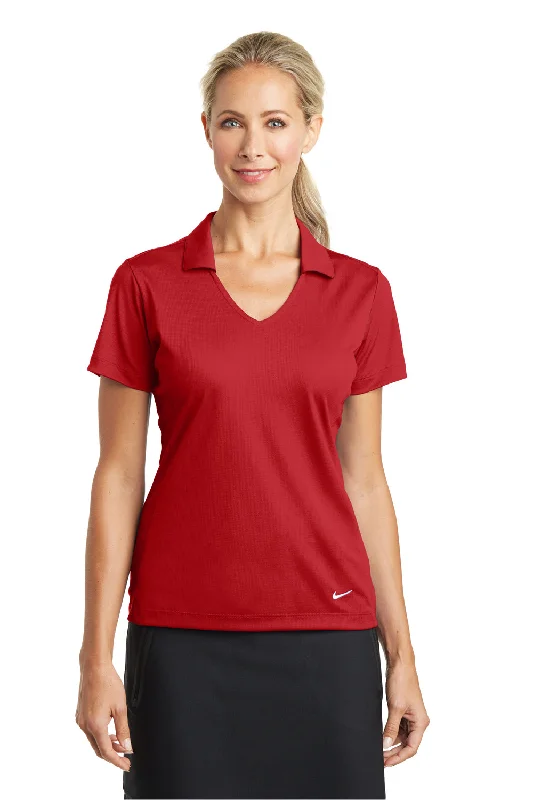 Women’s fitted tops for modern look -Nike Womens Dri-Fit Moisture Wicking Short Sleeve Polo Shirt - University Red