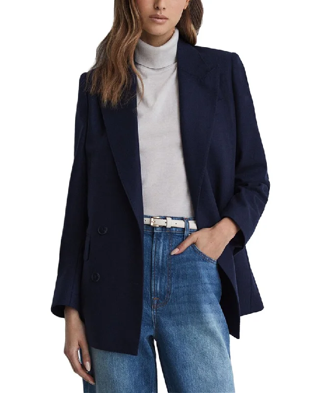 Women’s cropped blazers for modern look -Reiss Lorena Wool Blazer