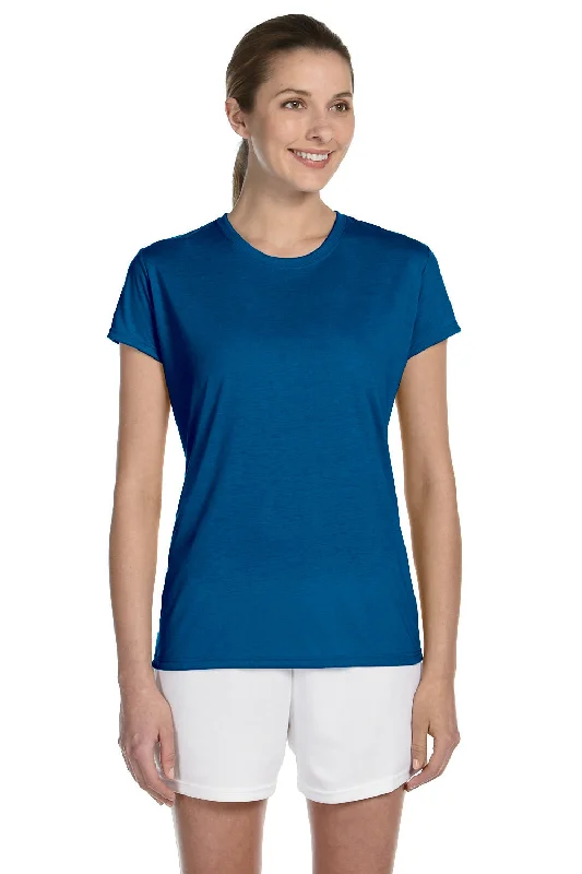 Women’s split-neck tops for modern twist -Gildan Womens Performance Jersey Moisture Wicking Short Sleeve Crewneck T-Shirt - Royal Blue - Closeout