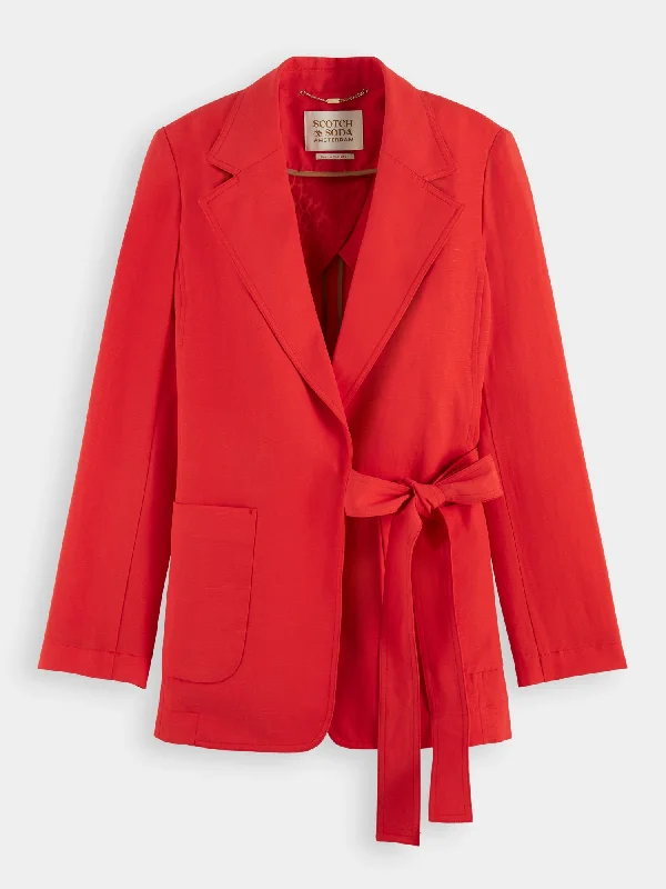 Women’s blazer jackets for professional look -Belted blazer