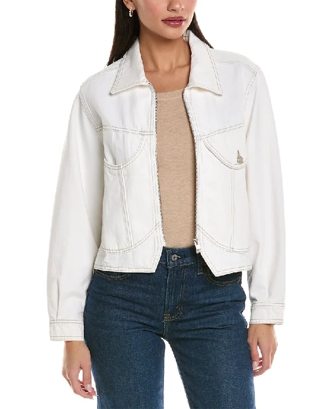 Women’s leather bomber jackets for bold look -FRAME Denim Heart Jacket