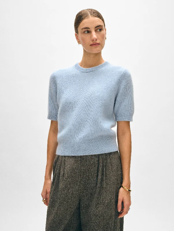 Women’s basic tops for everyday wardrobe -Brushed Cashmere Tee