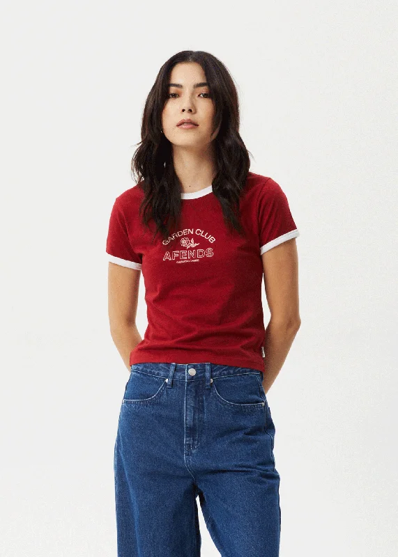 Women’s denim button-up tops for casual chic -AFENDS Womens Cultivate - Ringer Tee - Ketchup