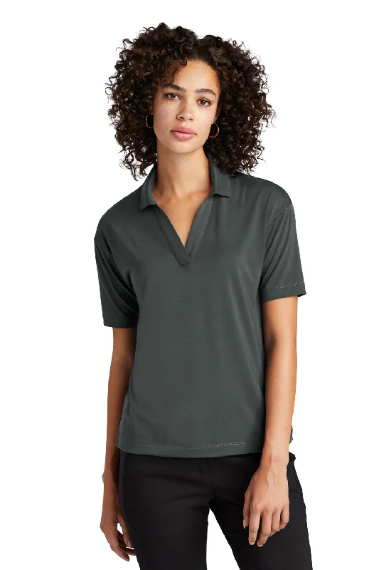 Women’s cropped shirts for relaxed look -Mercer+Mettle Womens Moisture Wicking Short Sleeve Polo Shirt - Anchor Grey