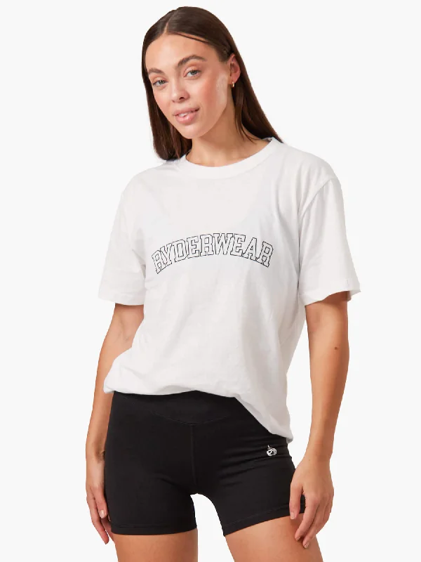 Women’s wrap tops for stylish fit -Oversized T-Shirt - White