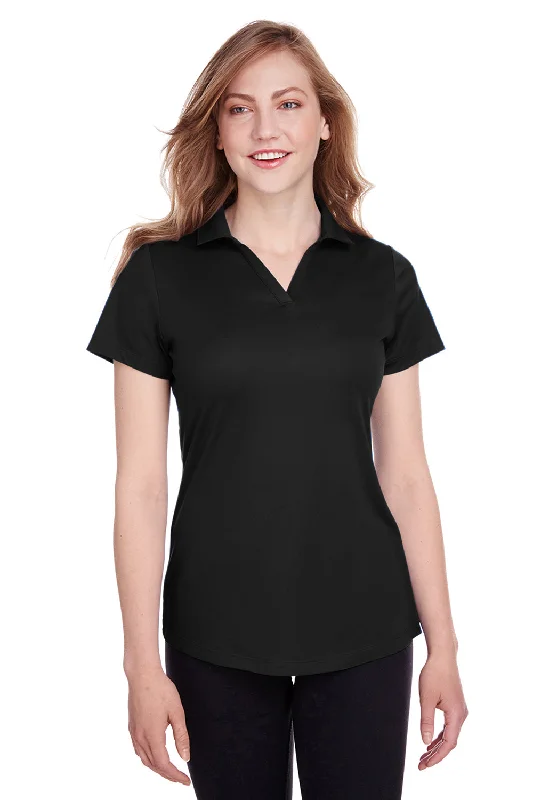 Women’s long-sleeve tees for everyday wear -Puma Womens Icon Performance Moisture Wicking Short Sleeve Polo Shirt - Black