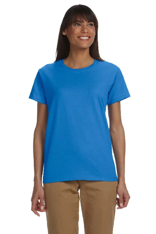 Women’s textured knit tops for stylish comfort -Gildan Womens Ultra Short Sleeve Crewneck T-Shirt - Iris Blue - Closeout