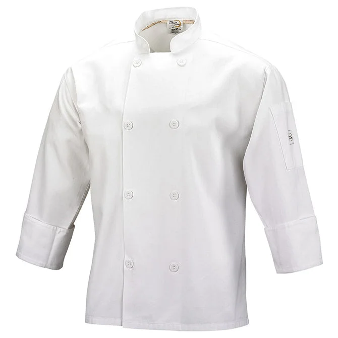 Women’s sporty rain jackets for outdoor fun -Millennia White Unisex Chef Jacket by Mercer Culinary