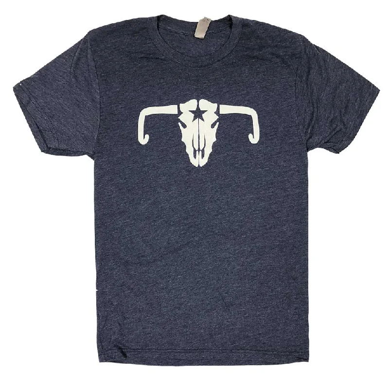 Women’s denim tops for casual chic -MJ's Cowskull T-Shirt (blue or red)