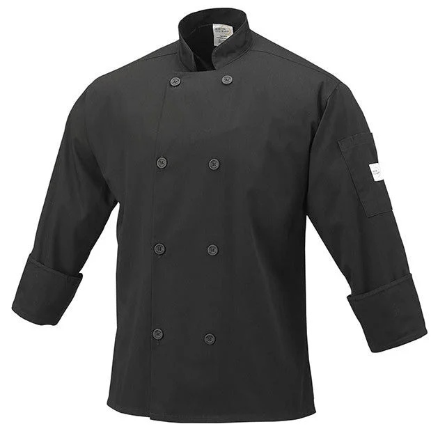 Women’s wrap-around coats for elegant appeal -Millennia Black Unisex Chef Jacket by Mercer Culinary