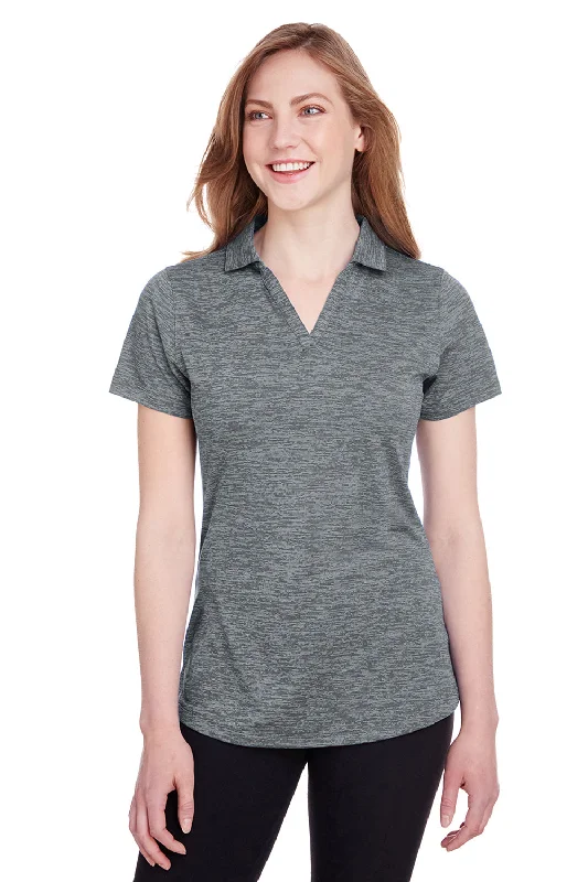 Women’s knit tops for casual comfort -Puma Womens Icon Performance Moisture Wicking Short Sleeve Polo Shirt - Quiet Shade Grey