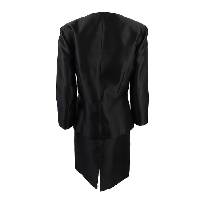 Women’s biker jackets for edgy look -Tahari ASL Women's Metallic Asymmetrical Skirt Suit