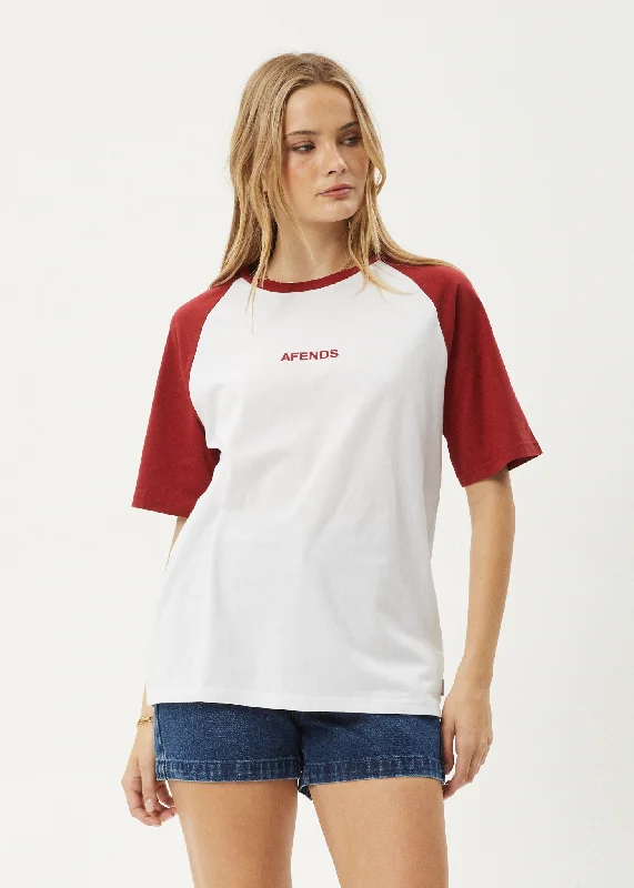 Women’s puff sleeve tops for dramatic flair -AFENDS Womens Ryan - Oversized Raglan Tee - Ketchup