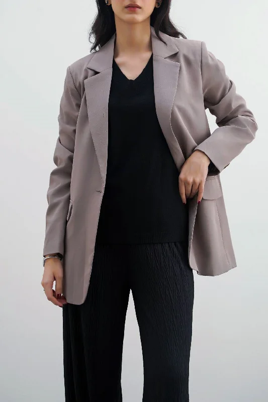 Women’s double-breasted coats for classic appeal -BASIC SINGLE-BUTTON BLAZER