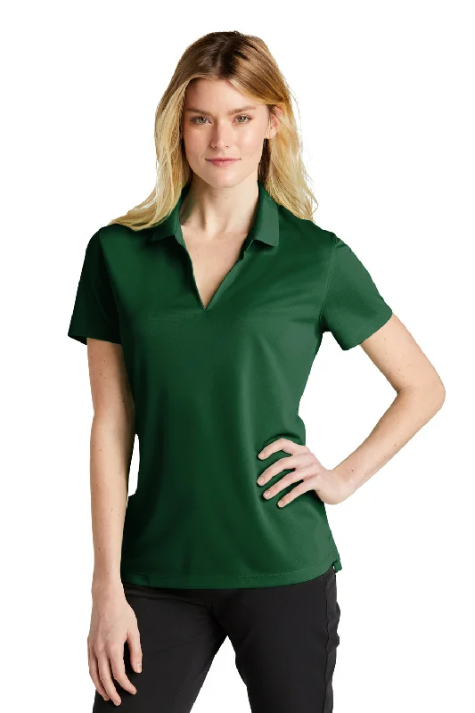 Women’s zip-up hoodies for cozy comfort -Nike Womens Dri-Fit Moisture Wicking Micro Pique 2.0 Short Sleeve Polo Shirt - Gorge Green