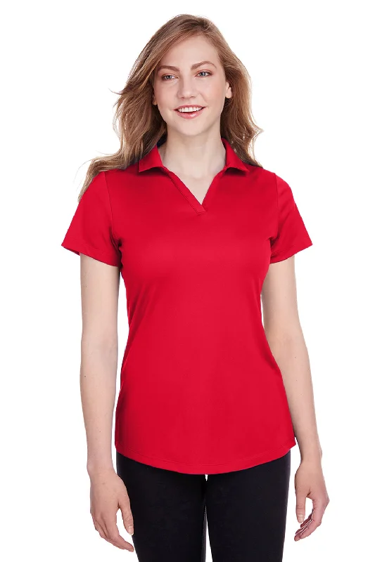 Women’s tulle tops for whimsical flair -Puma Womens Icon Performance Moisture Wicking Short Sleeve Polo Shirt - High Risk Red