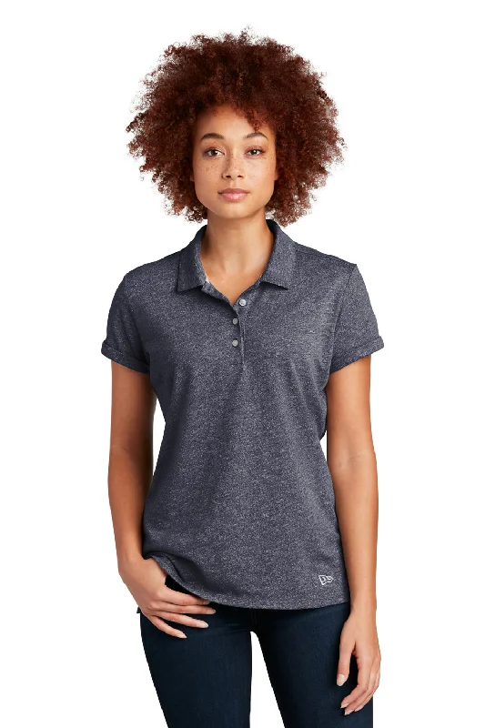 Women’s peplum tops for flattering shape -New Era Womens Slub Twist Short Sleeve Polo Shirt - True Navy Blue Twist