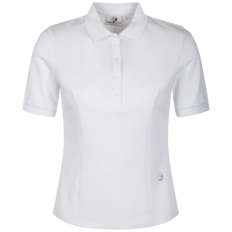 Women’s knit tops for casual comfort -Womens Classic Short Sleeve Polo White - SS23