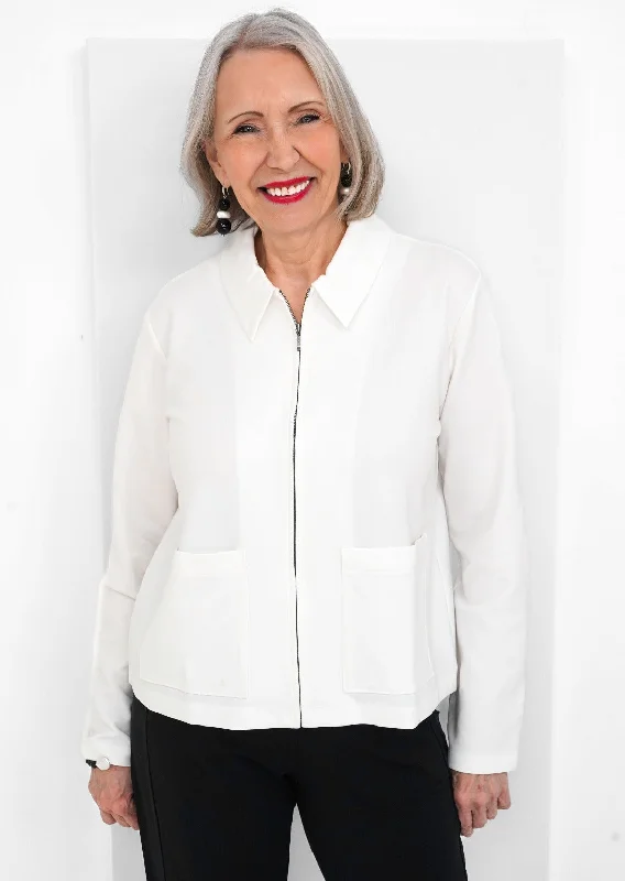 Women’s bomber style jackets for trendy vibe -Eileen Fisher - Classic Collar Zip Up Jacket