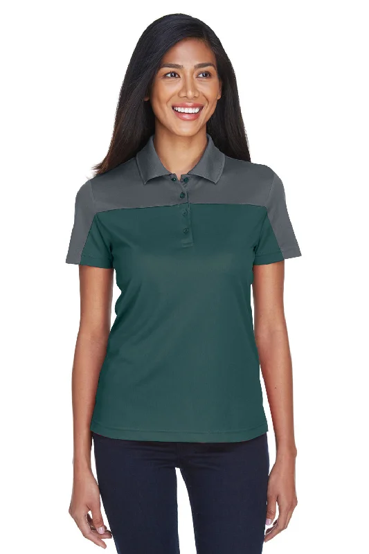 Women’s mesh tops for airy style -Core 365 Womens Balance Performance Moisture Wicking Short Sleeve Polo Shirt - Forest Green/Carbon Grey