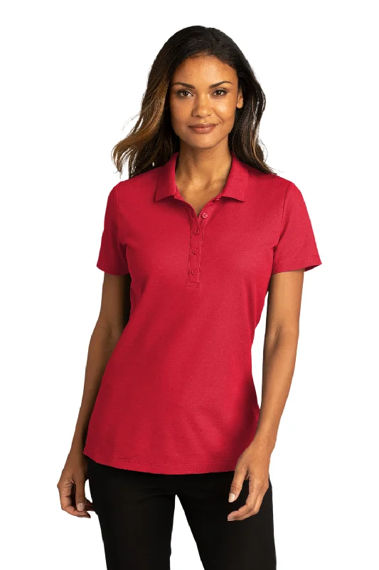 Women’s graphic print tops for expressive fashion -Port Authority Womens React SuperPro Snag Resistant Short Sleeve Polo Shirt - Rich Red