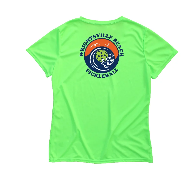 Women’s animal print tops for bold style -Wrightsville Beach Pickleball Ladies Performance T-Shirt-Back Logo