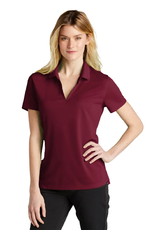 Women’s blouse with ruffles for feminine flair -Nike Womens Dri-Fit Moisture Wicking Micro Pique 2.0 Short Sleeve Polo Shirt - Team Red