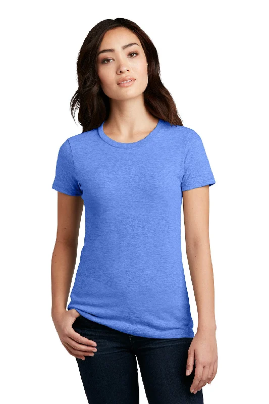 Women’s denim tops for casual chic -District Womens Perfect Blend Short Sleeve Crewneck T-Shirt - Heather Royal Blue