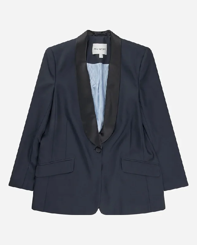 Women’s bomber jackets for sporty style -Loumie Tux Jacket NAVY