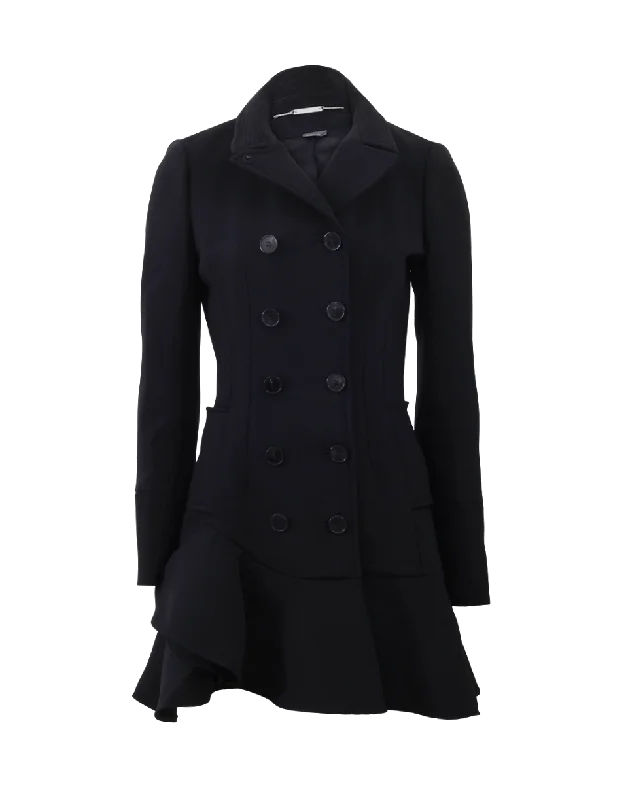 Women’s casual coats for everyday fashion -Scuba Wool Peplum Coat