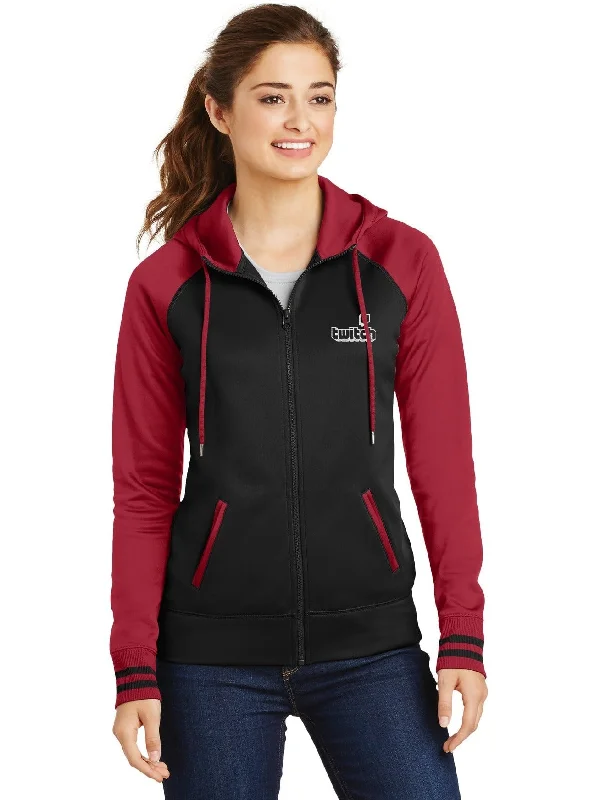 Women’s fur-lined jackets for added warmth -Sport-Tek Ladies Sport-Wick Varsity Fleece Full-Zip Hooded Jacket