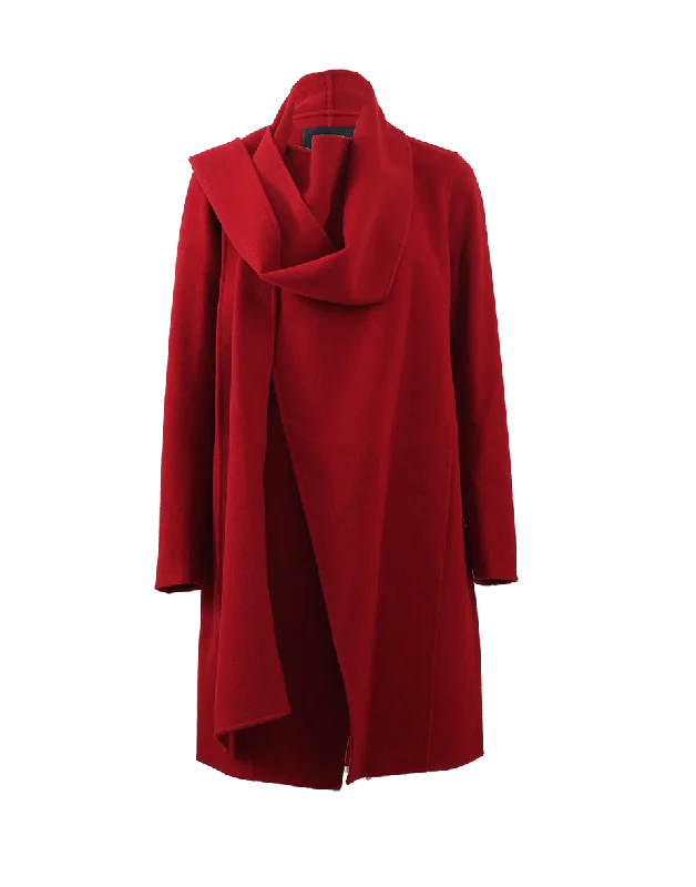 Women’s long trench coats for stylish warmth -Draped Cashmere Coat