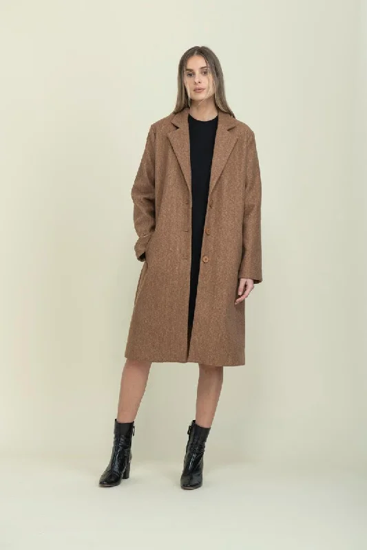 Women’s wrap jackets for cozy layering -Avery Oversized Long Coat