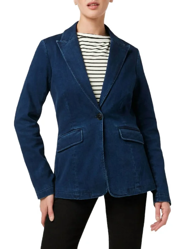 Women’s blazers for formal occasions -Denim Blazer In Laurent