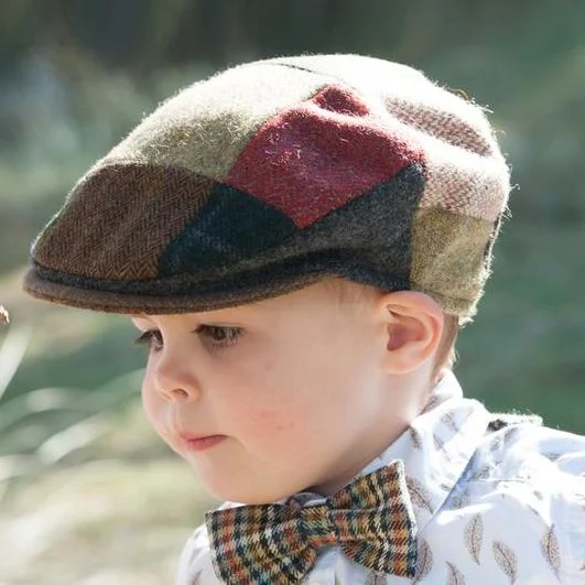 Women’s cropped shirts for relaxed look -Childrens Irish Tweed Patchwork Cap