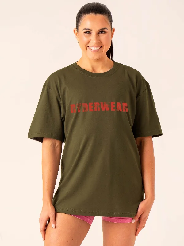 Women’s oversized t-shirts for relaxed fashion -Training T-Shirt - Olive