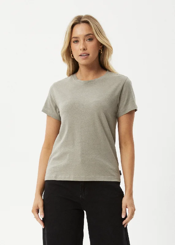 Women’s peplum tops for flattering shape -AFENDS Womens Eden - Regular Fit Tee - Olive