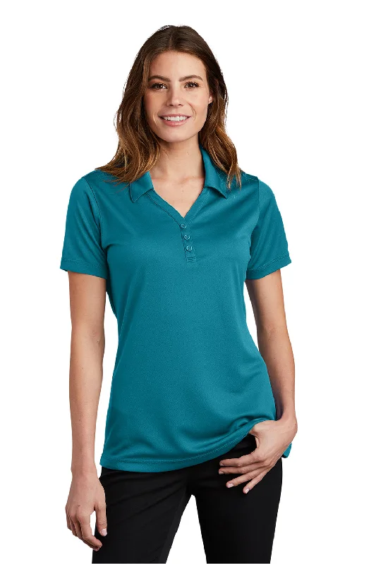 Women’s asymmetrical tops for modern fashion -Sport-Tek Womens Micro-Mesh Moisture Wicking Short Sleeve Polo Shirt - Blue Wake