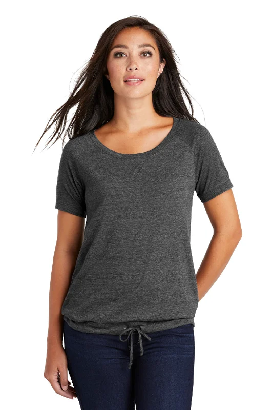 Women’s casual tunic tops for easy style -New Era Womens Performance Cinch Moisture Wicking Short Sleeve Wide Neck T-Shirt - Graphite Grey