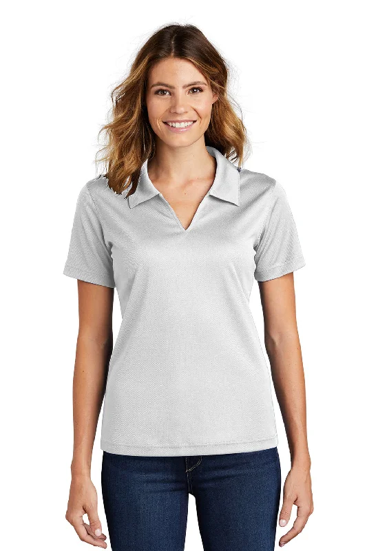 Women’s tie-front tops for stylish detail -Sport-Tek Womens Dri-Mesh Moisture Wicking Short Sleeve Polo Shirt - White